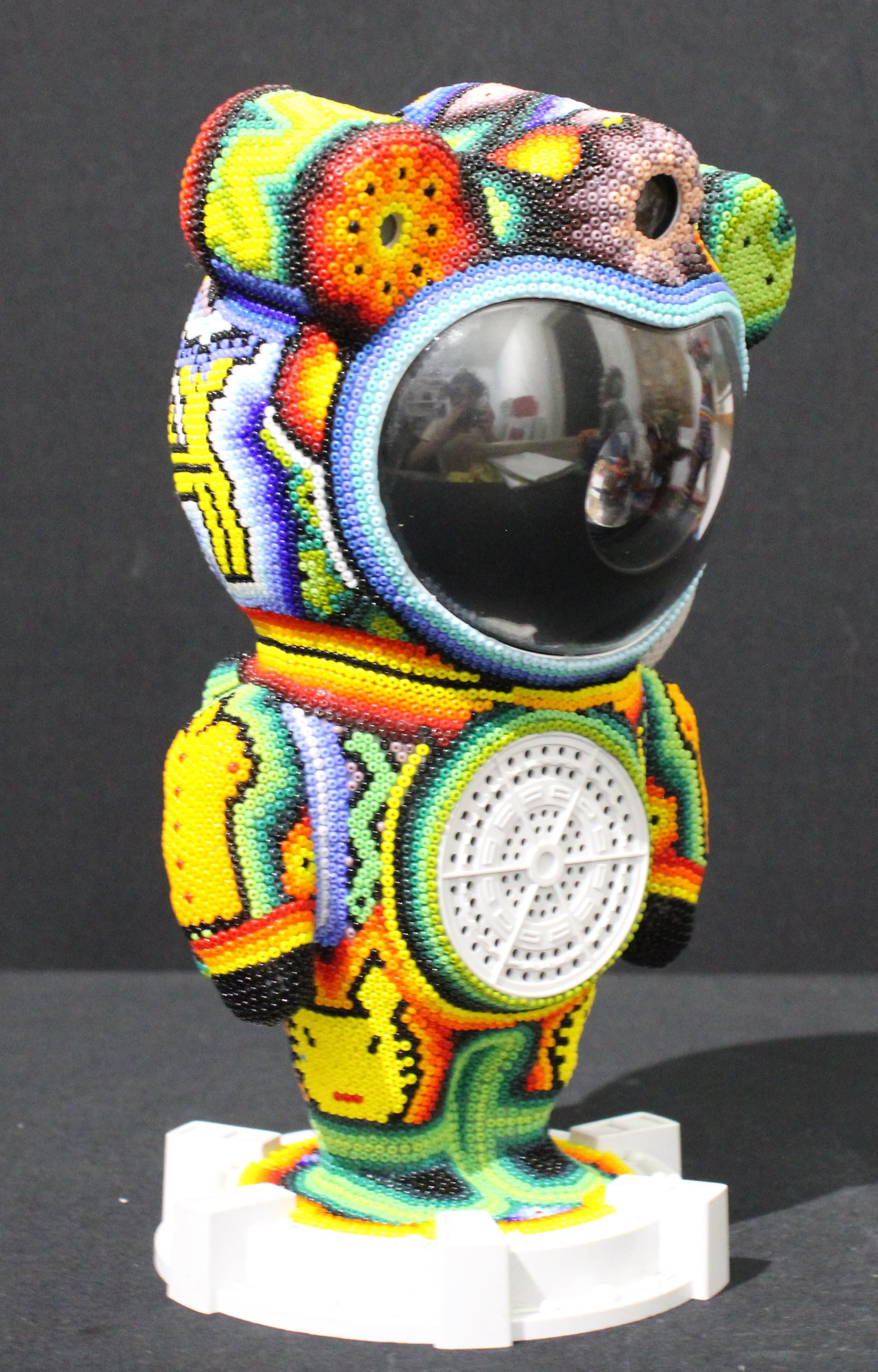 CHROMA-SPACEMAN CAN II - Black Abstract Sculpture by CHROMA aka Rick Wolfryd 