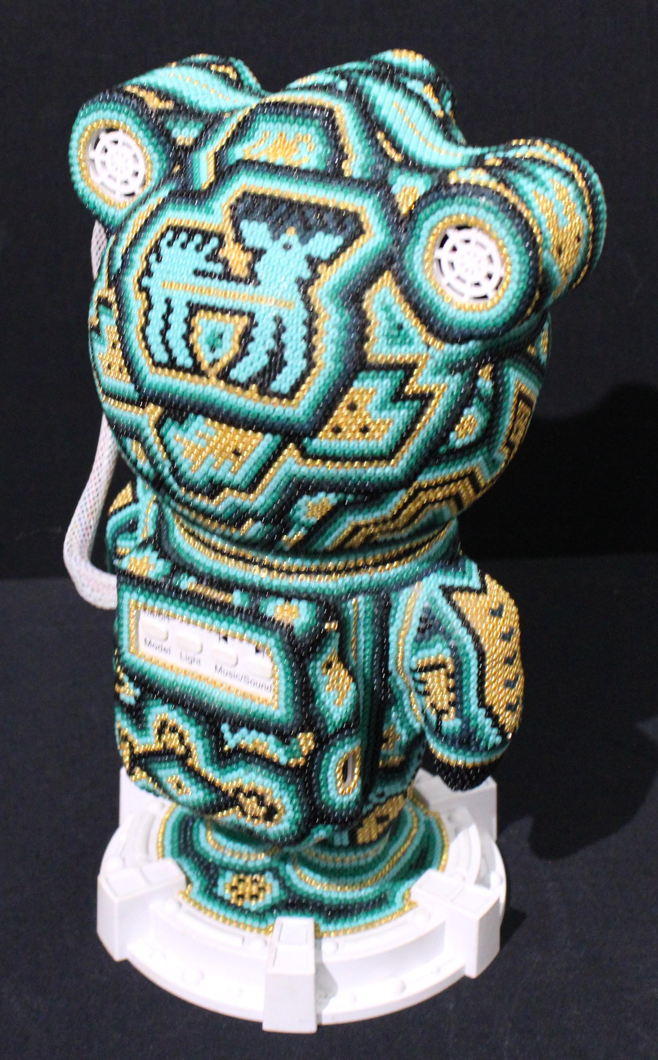 CHROMA-SPACEMAN CAN IV - Black Abstract Sculpture by CHROMA aka Rick Wolfryd 