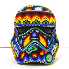 CHROMA Stormtrooper Helmet Sculpture, Glass & Mixed Media, Pop Art