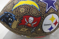 CHROMA "SUPERBOWL FOOTBALL" 40 X 27 from Huichol ALTERATIONS SERIES