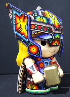 Chroma 'Thor' Huichol Sculpture, Glass Mixed Media, 2025