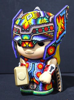 Chroma 
Thor
 Huichol Sculpture, Glass Mixed Media, 2025