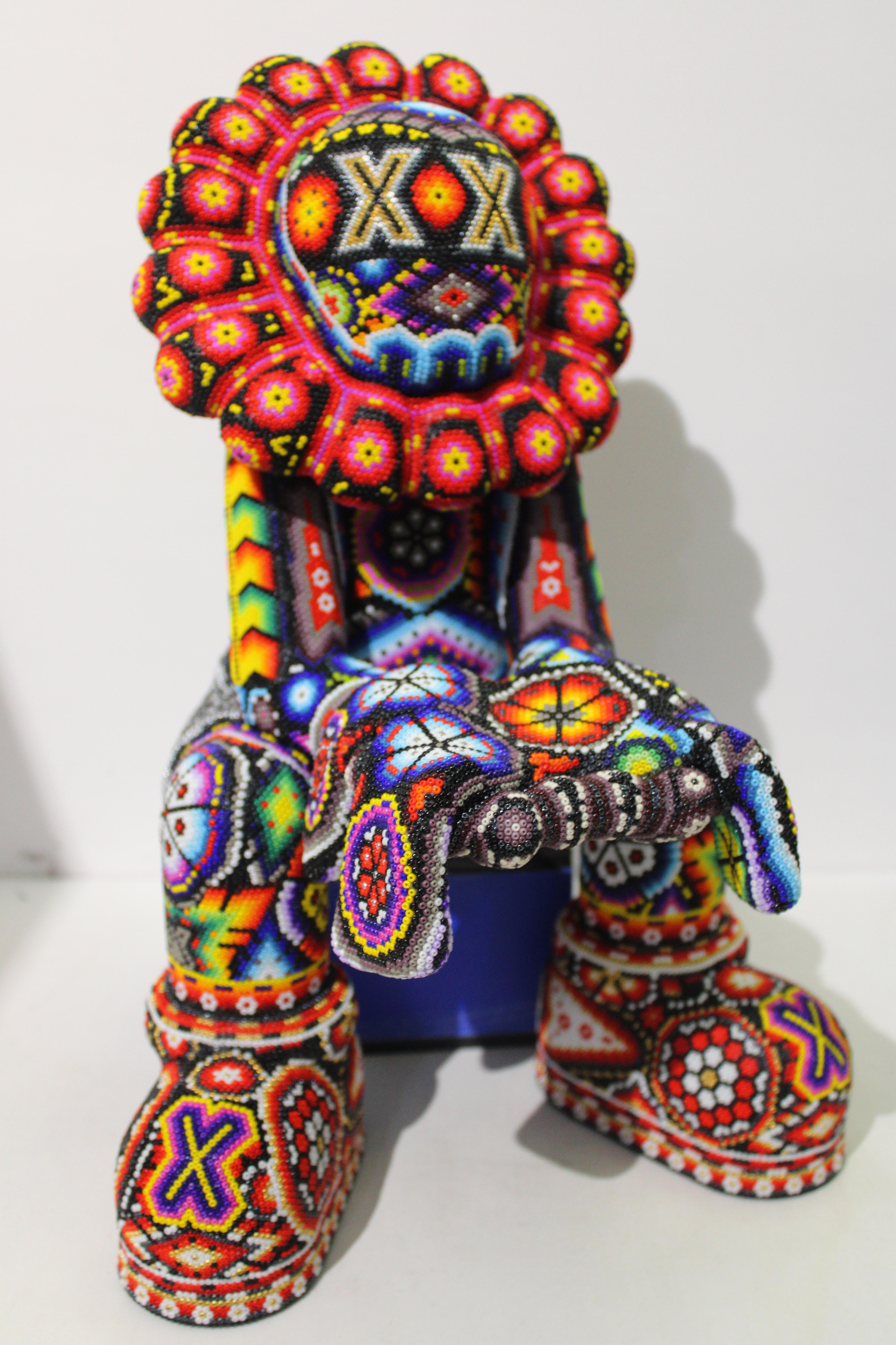 CHROMA aka Rick Wolfryd  Figurative Sculpture - From Huichol ALTERATIONS Series "X-Man"