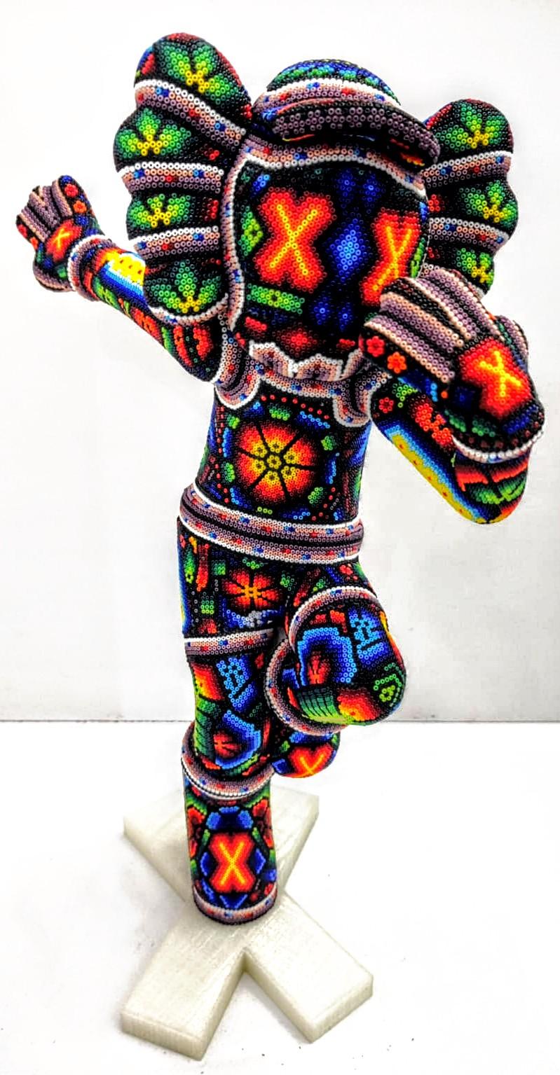 Hip Hop Dancer Mini from Dance Huichol Series - Sculpture by CHROMA aka Rick Wolfryd 