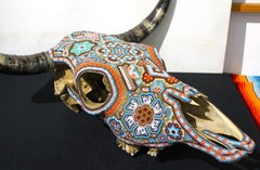 HUICHOL-BULL SKULL. . . . . . .