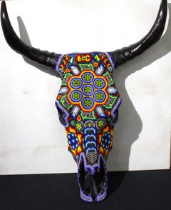 HUICHOL-BULL SKULL. . . . .
