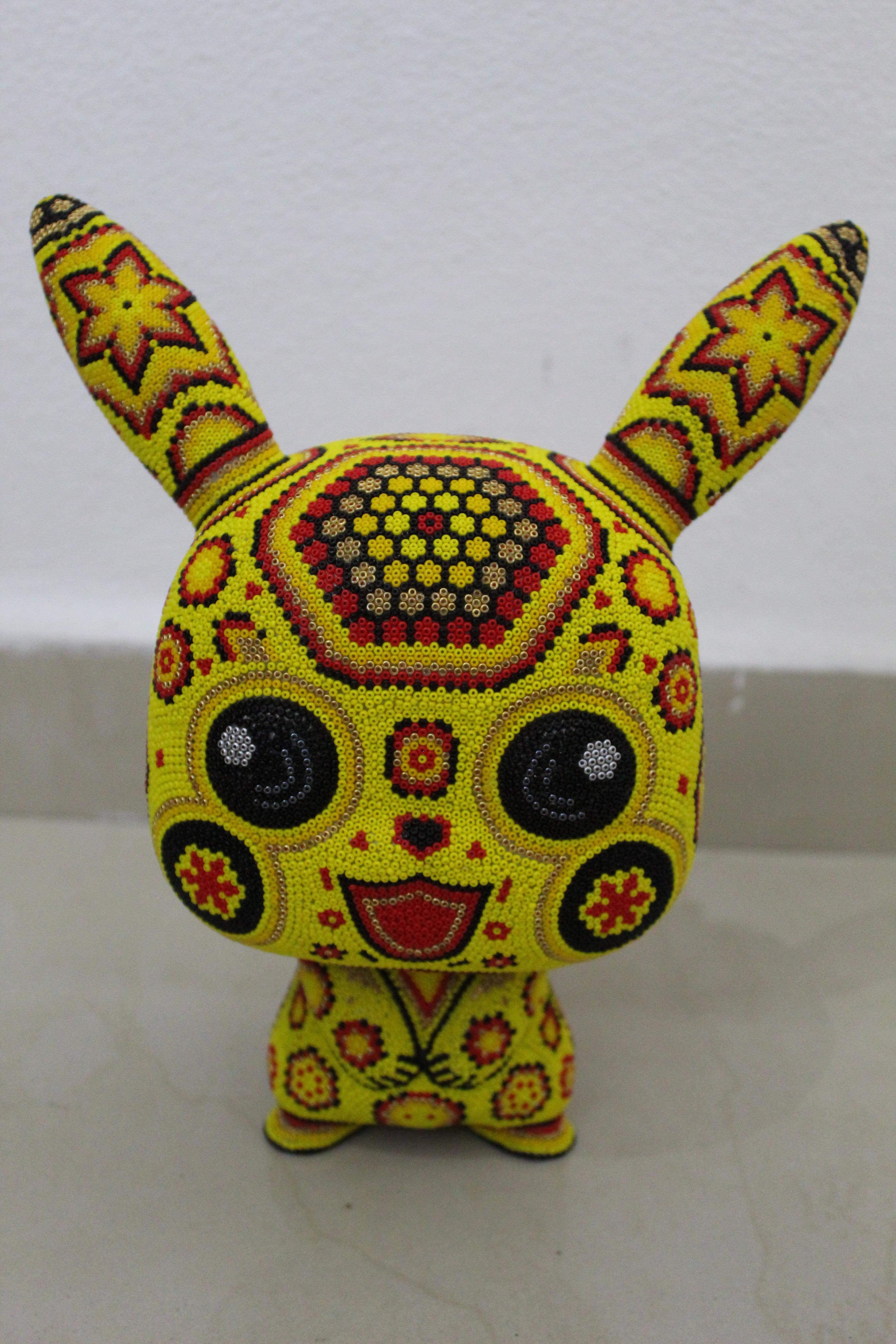 CHROMA aka Rick Wolfryd  Abstract Sculpture - "I'm All Ears" from Huichol ALTERATIONS Series .0005