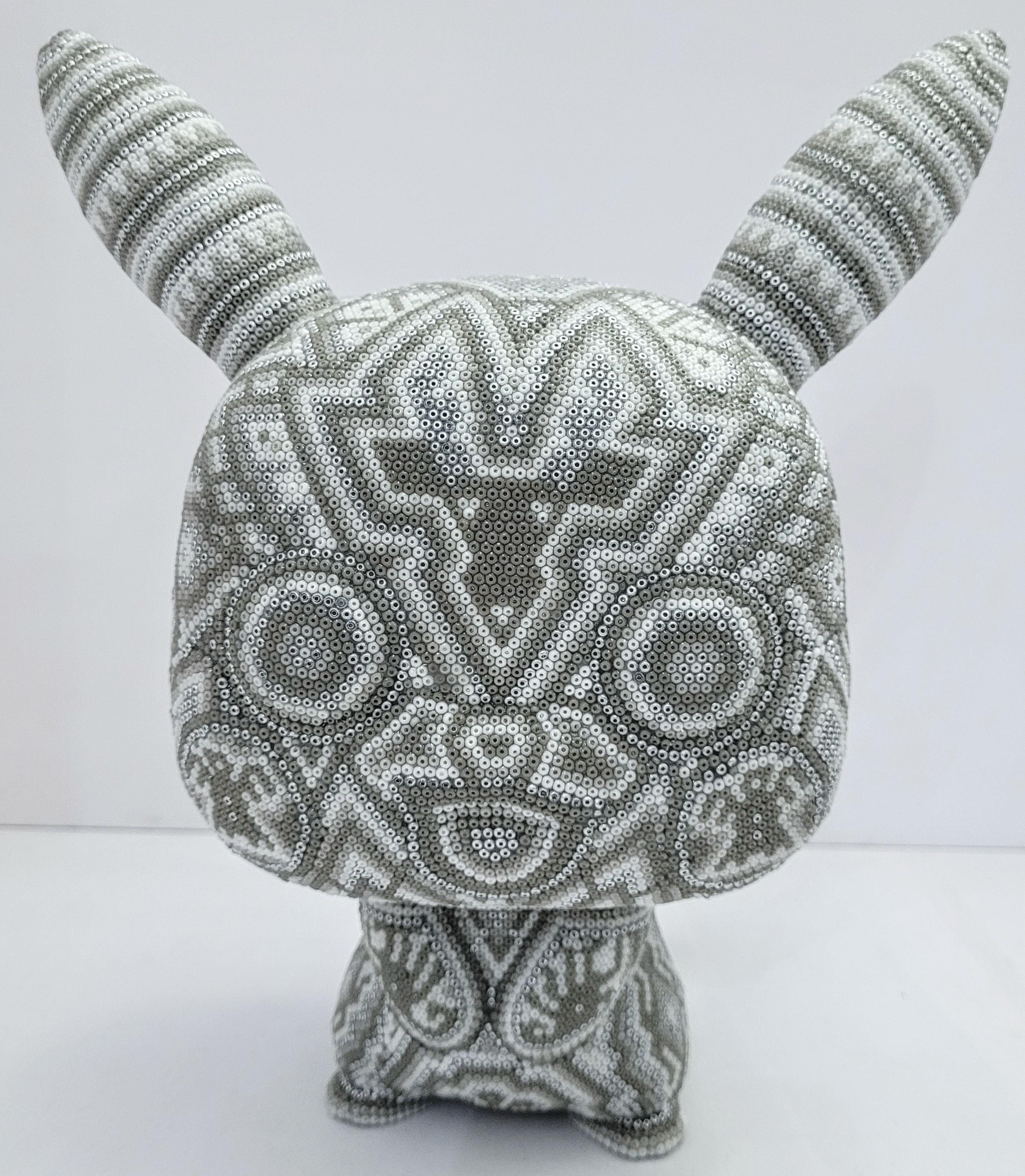 CHROMA aka Rick Wolfryd  Figurative Sculpture - "I'm All Ears" Silver from Huichol ALTERATIONS Series