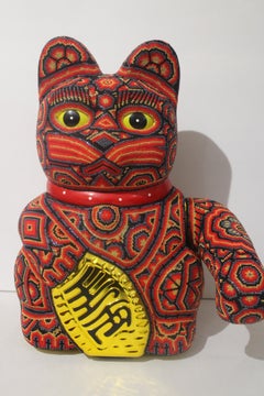 Vintage Large Money Cat from Huichol ALTERATIONS Series