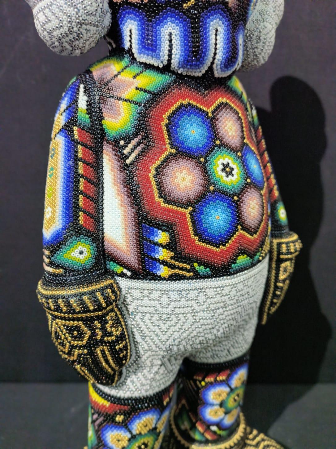 Mexikanische Huichol-Skulptur nach Kühen, Spielzeug, Perlenskulptur 1
