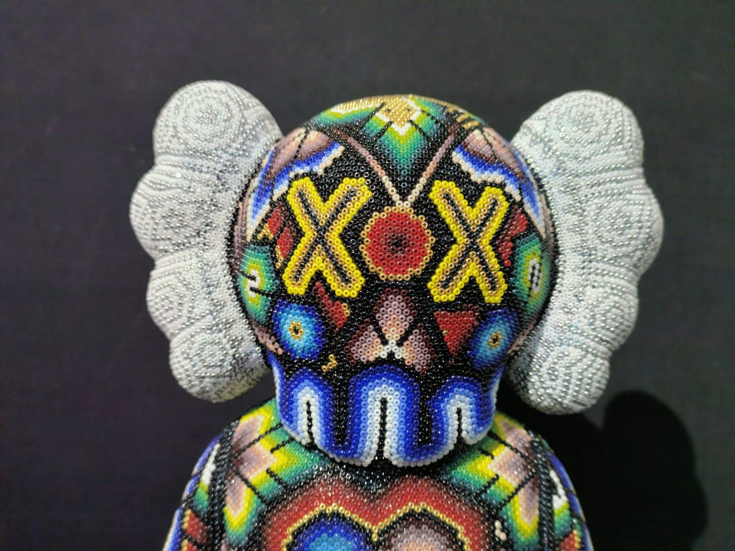 Mexikanische Huichol-Skulptur nach Kühen, Spielzeug, Perlenskulptur 4