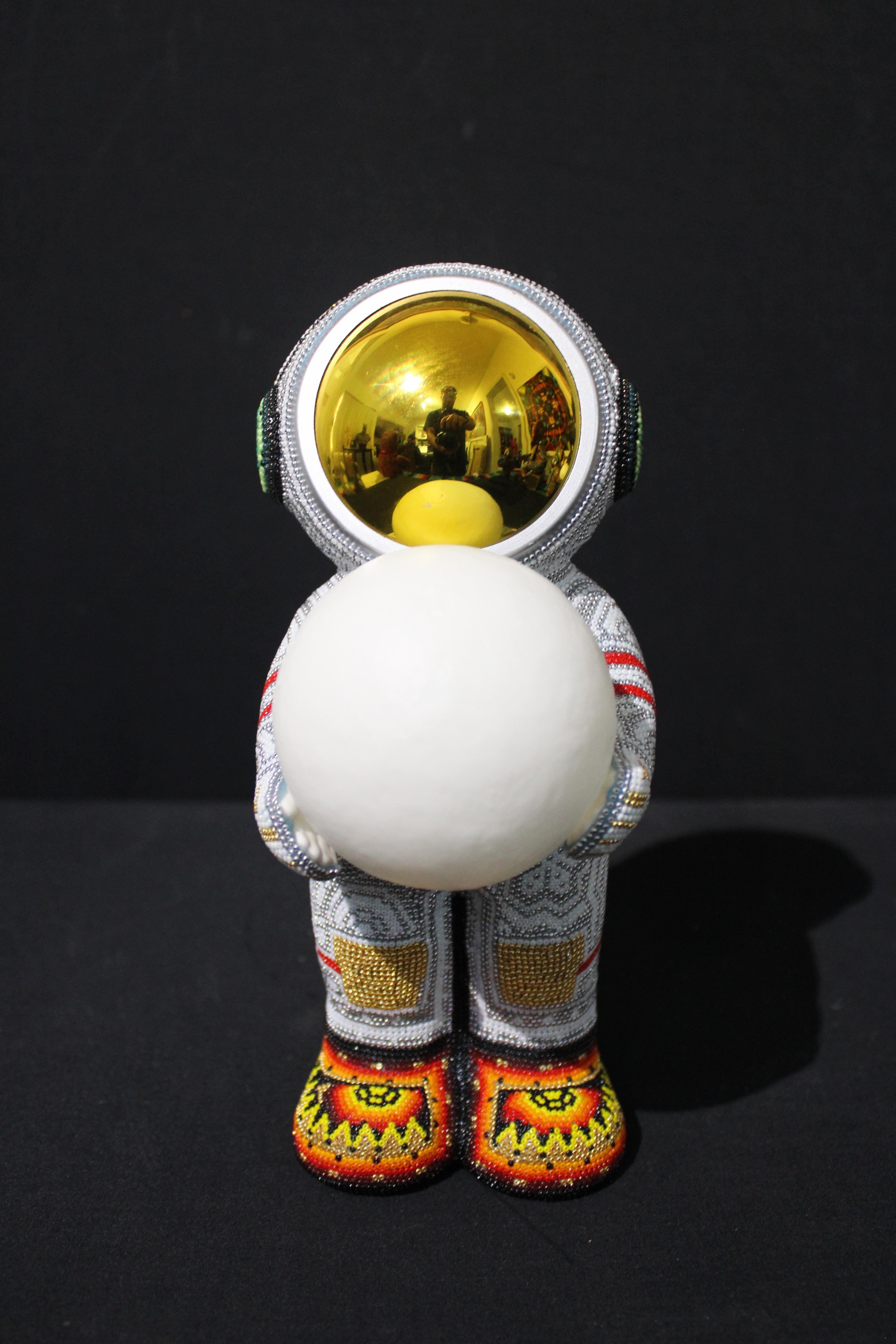 Mexican Huichol Astronaut Bluetooth Speaker Beaded Sculpture 6