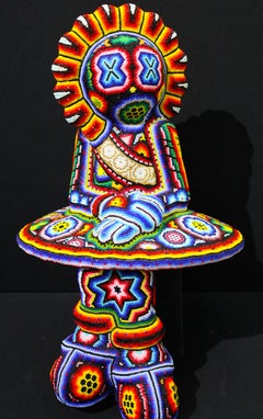Art mexicain Huichol perlé « La Gioconda »  Sculpture