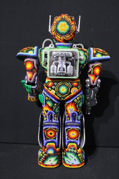 Sculpture mexicaine Huichol Beaded Art Toy Sculpture Mr Roboto