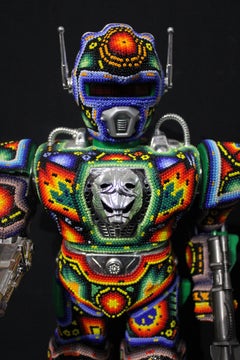 Mexican Huichol Beaded Art Toy Sculpture Mr Roboto