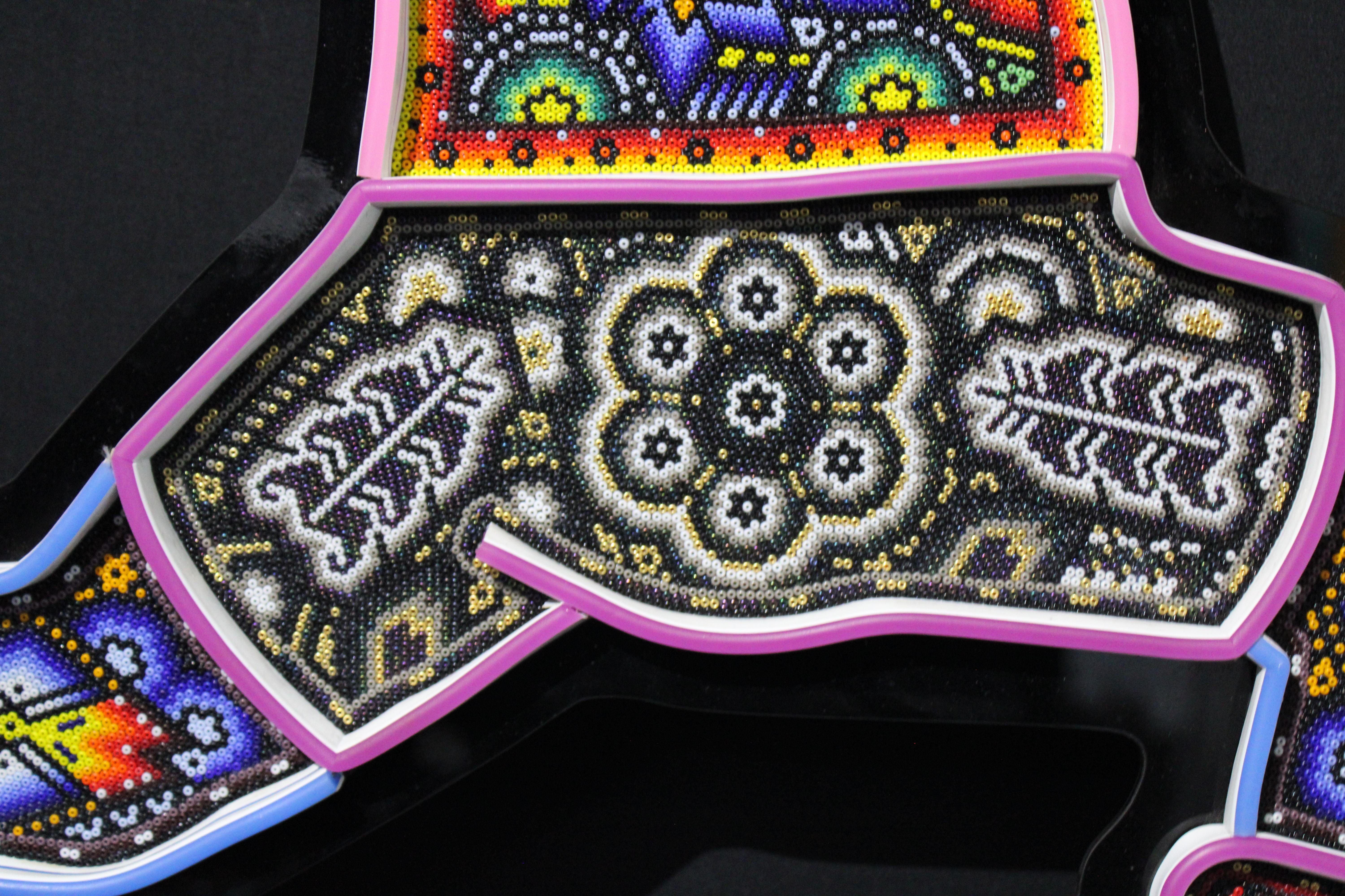 CHROMA aka Rick Wolfryd Mexican Huichol Beaded Neon Wall Light Wall Sculpture For Sale 3