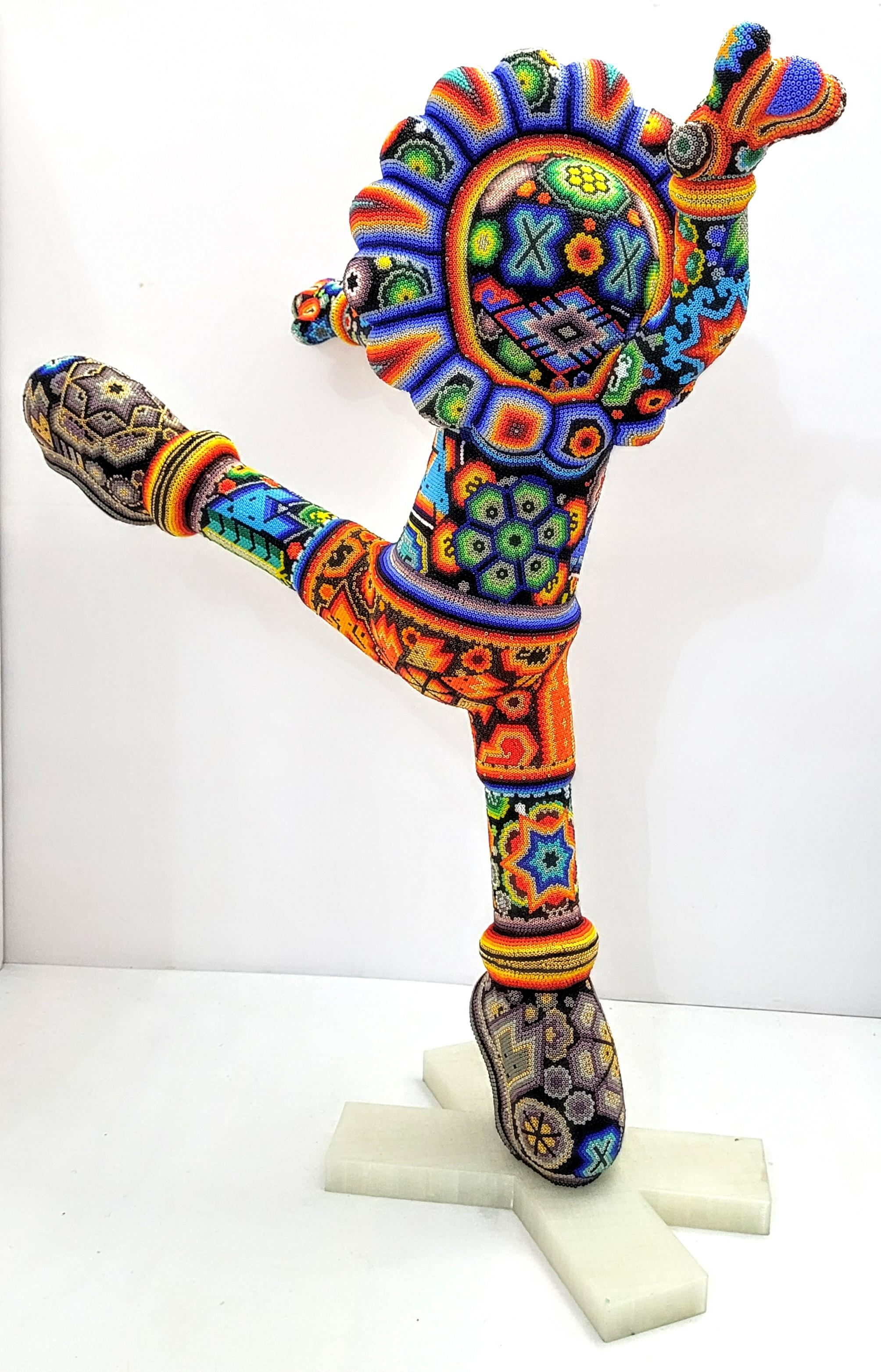 On Point from Dance Huichol Series - Sculpture by CHROMA aka Rick Wolfryd 
