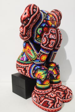 At Auction: Rick Wolfryd, CHROMA 2 pc Beaded Sculpture Together after KAWS  2023