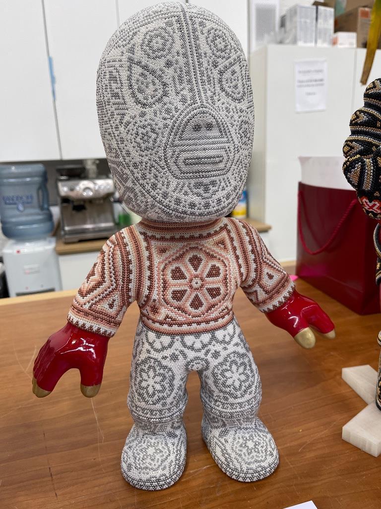 CHROMA aka Rick Wolfryd  Figurative Sculpture - "Santo Midas" from Huichol ALTERATIONS Series