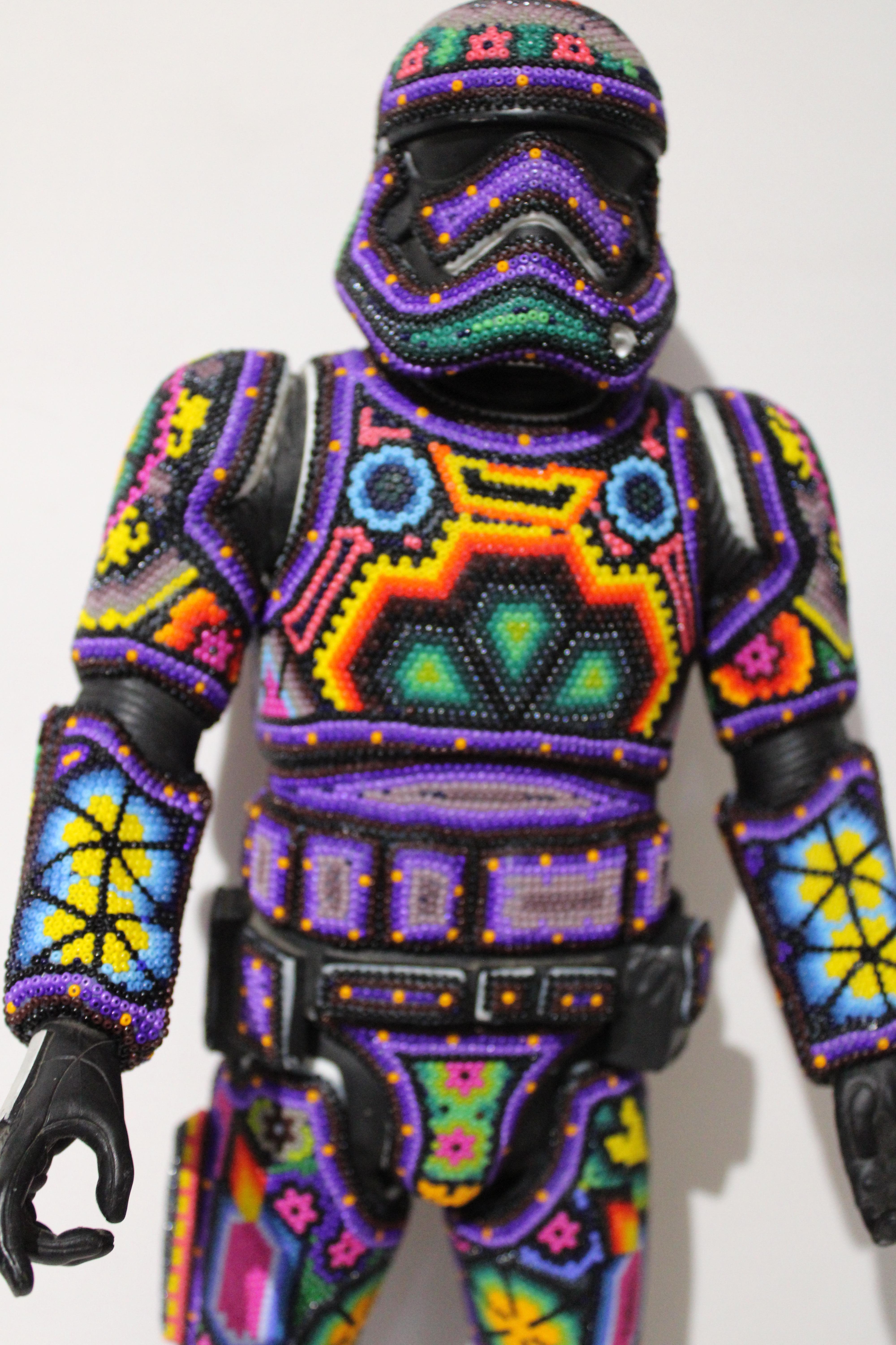 CHROMA aka Rick Wolfryd  Abstract Sculpture - "Stormtrooper" from Huichol ALTERATIONS Series