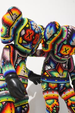 At Auction: Rick Wolfryd, CHROMA 2 pc Beaded Sculpture Together after KAWS  2023