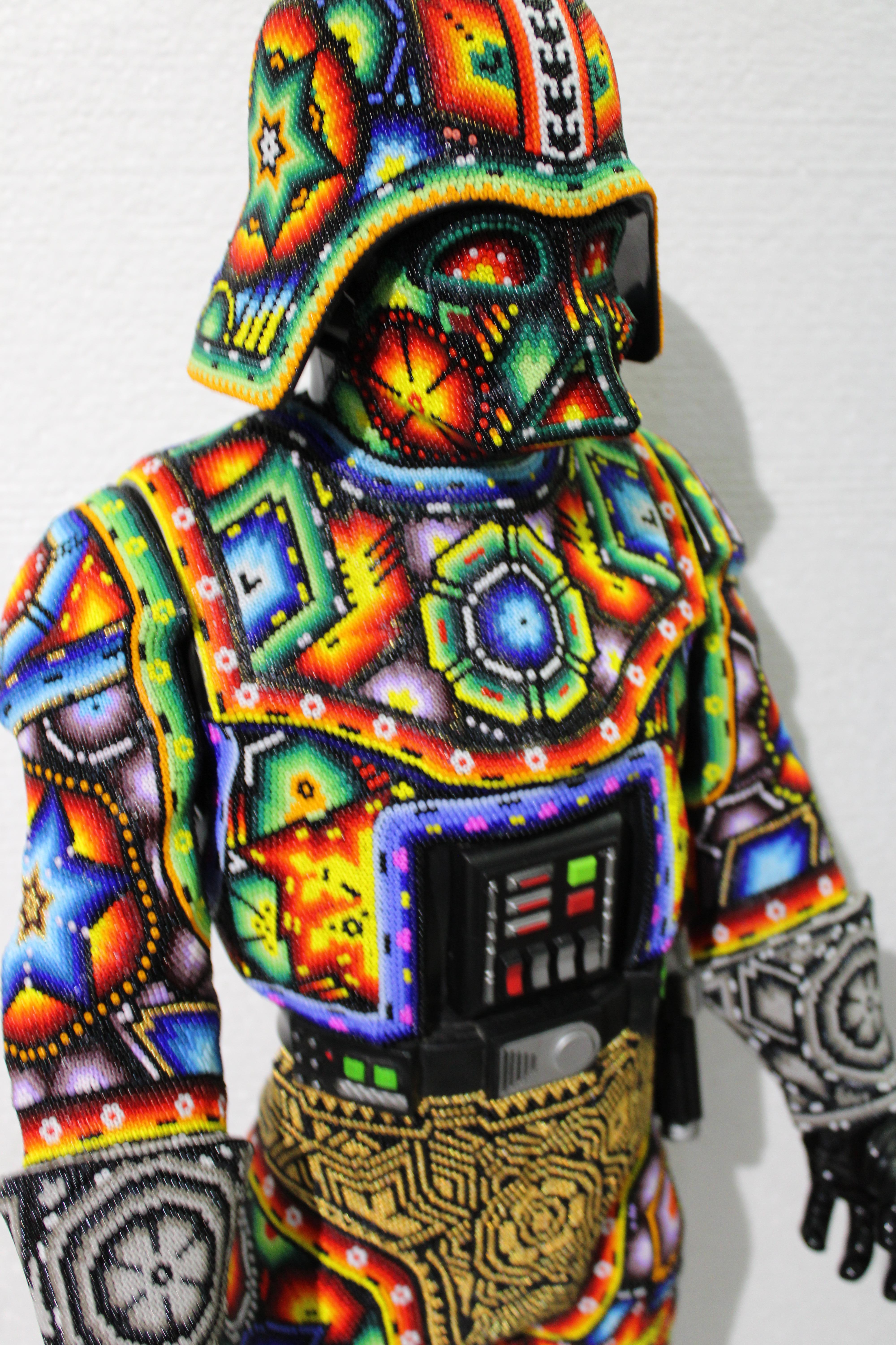 CHROMA aka Rick Wolfryd  Figurative Sculpture - "Universal Man" from Huichol ALTERATIONS Series