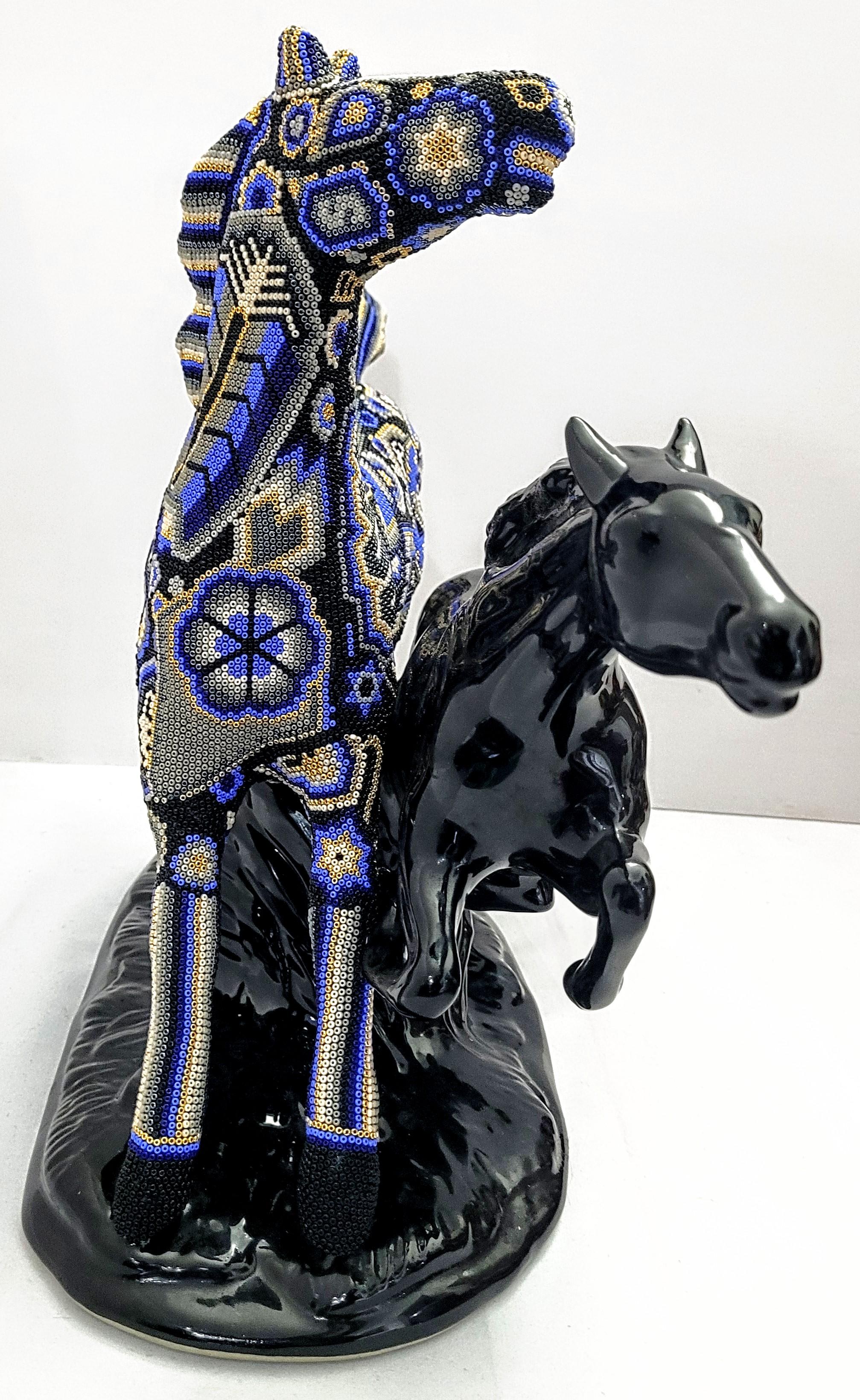 Wild Horses from Huichol Alteration Series  - Sculpture by CHROMA aka Rick Wolfryd 
