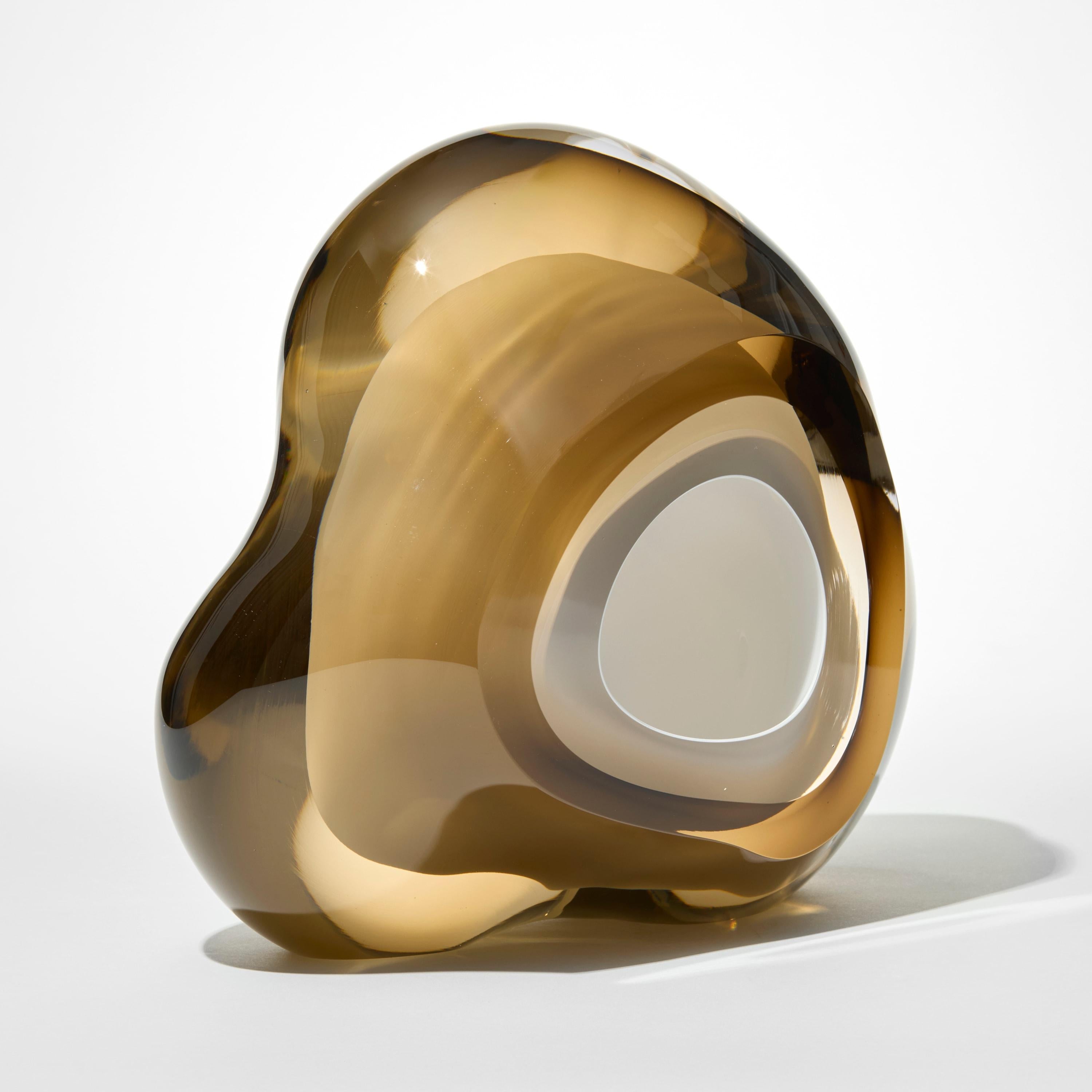 Fatto a mano Chroma Vug in Olivin II, opera d'arte in vetro geodico amorfo di Samantha Donald in vendita