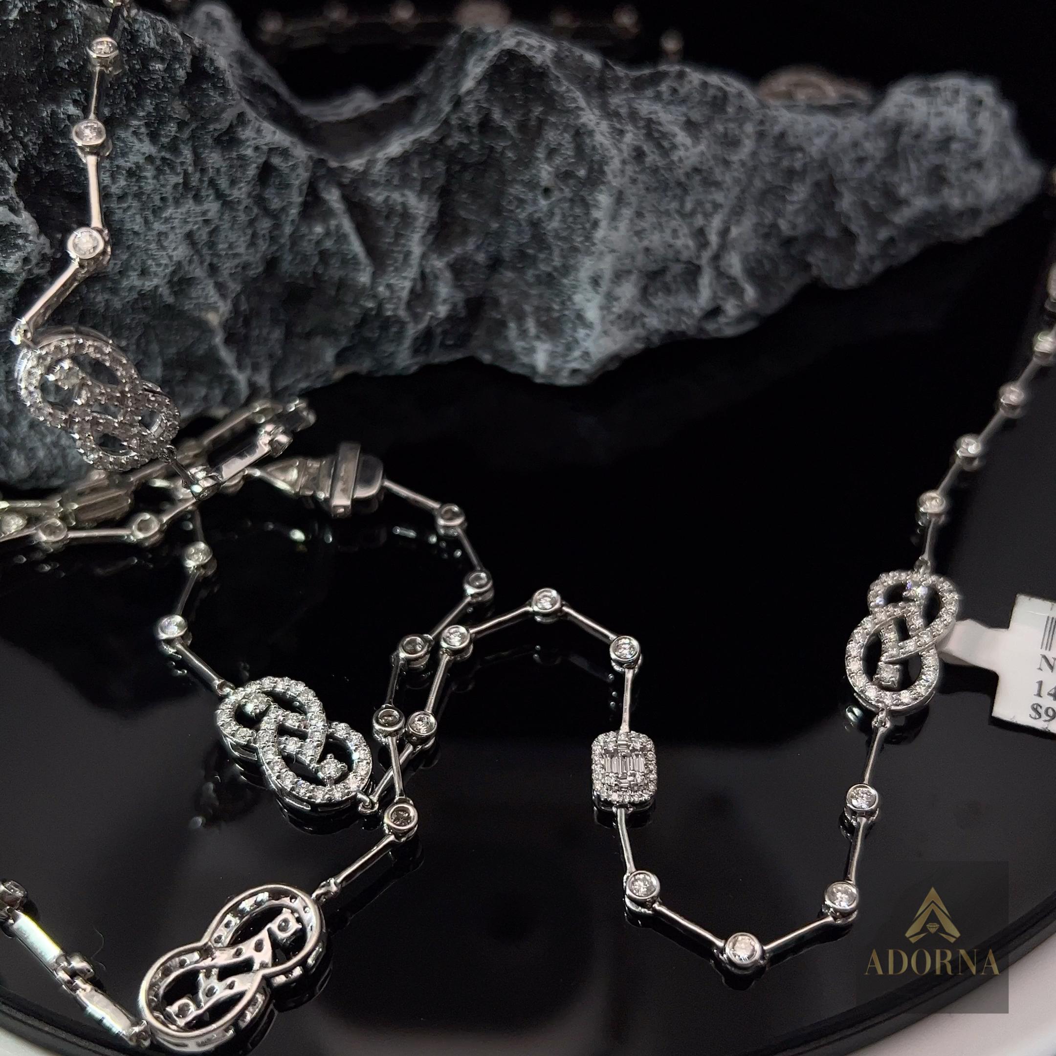 Elevate your elegance with this stunning 14k White Gold Joint Necklace. Crafted with precision and adorned with natural diamonds, it embodies luxury and timeless beauty. Perfect for special occasions or adding a touch of sophistication to everyday