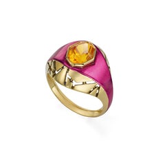 Chromanteq 2.38 Carat Spessartite Bombe Ring in 18 Carat Yellow Gold