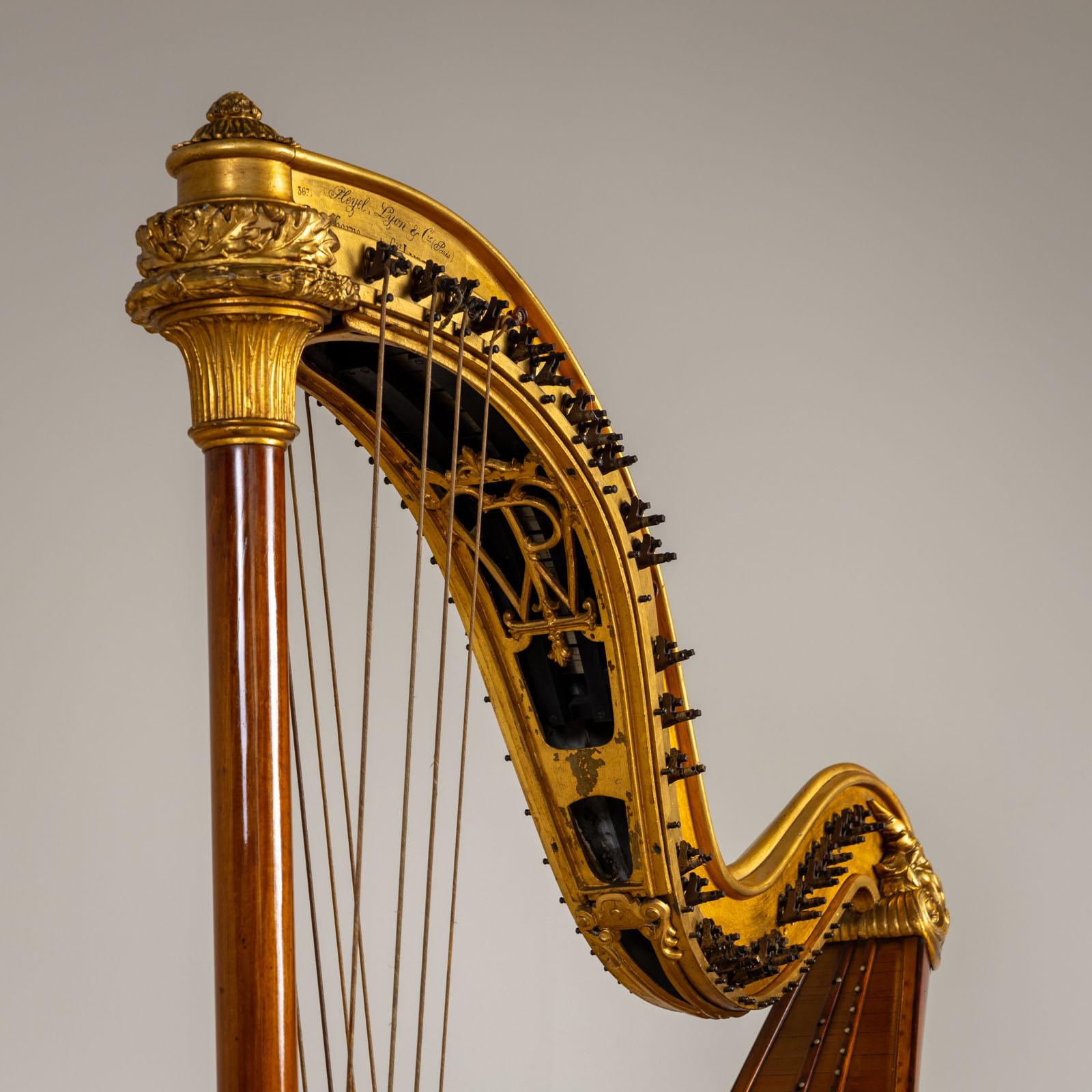 French Chromatic Double Harp, Pleyel, Lyon & Cie, Paris, circa 1900 For Sale