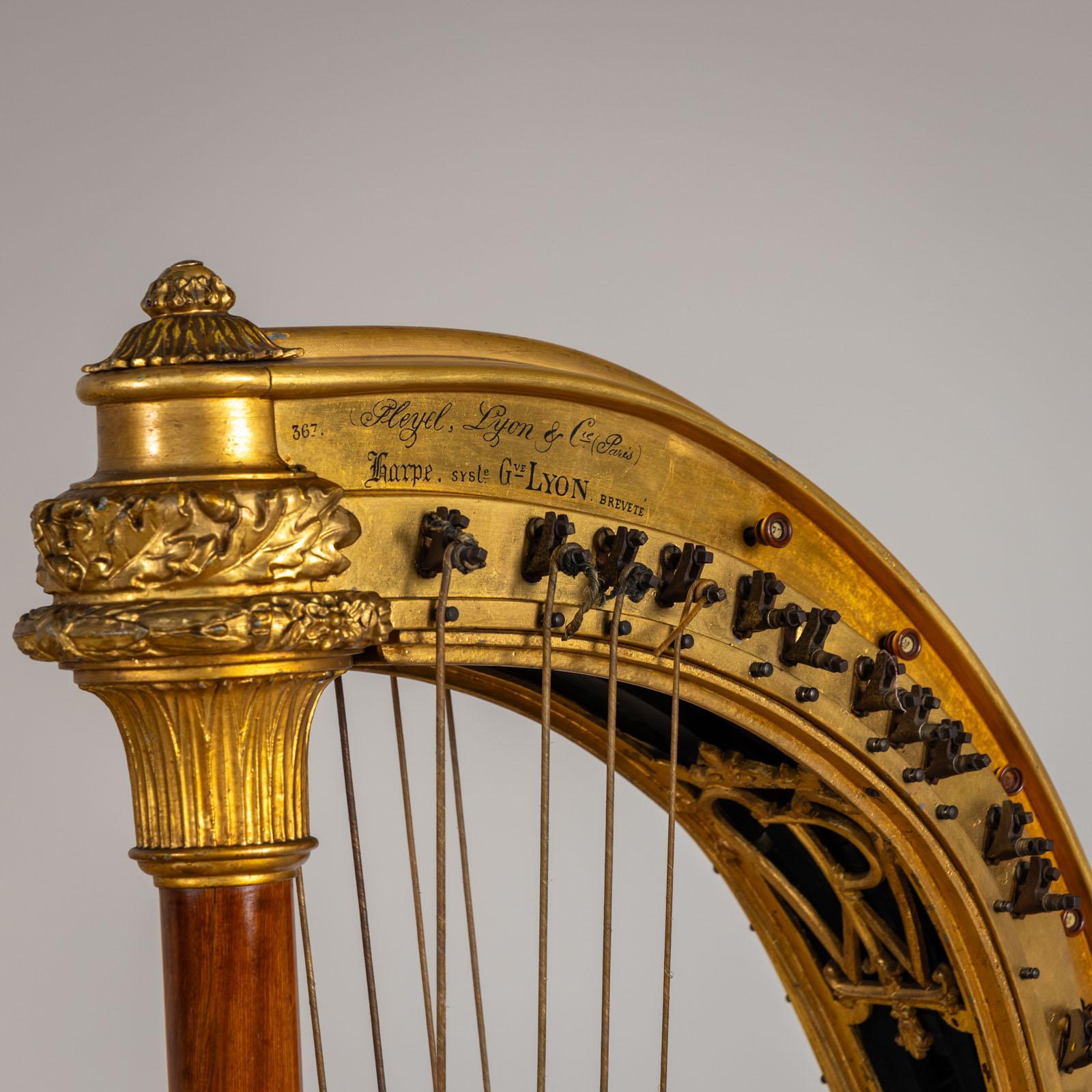 Early 20th Century Chromatic Double Harp, Pleyel, Lyon & Cie, Paris, circa 1900 For Sale