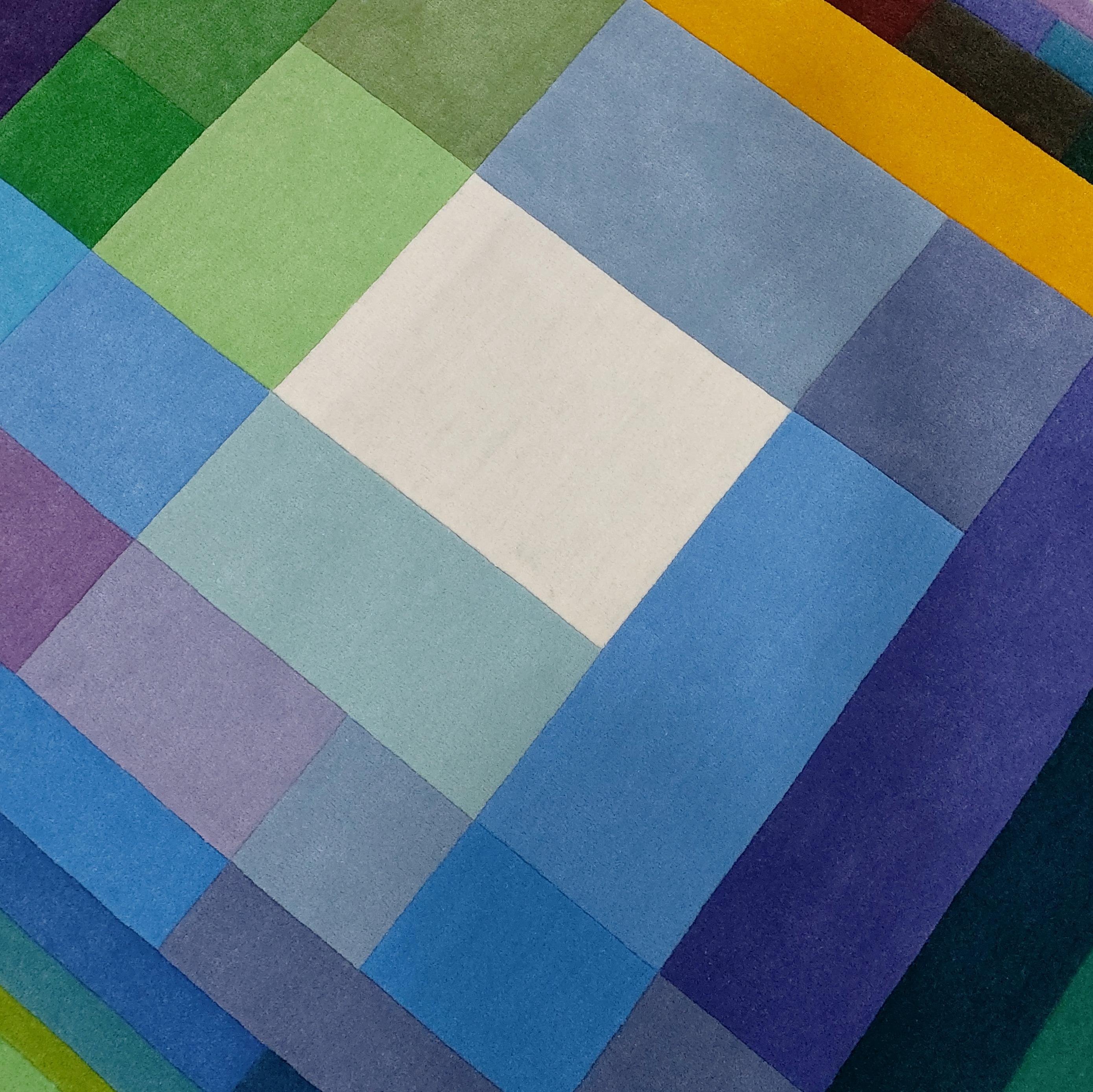 Britannico Tappeto digitale moderno quadrato Chromatic Pixels Dimensioni standard in vendita