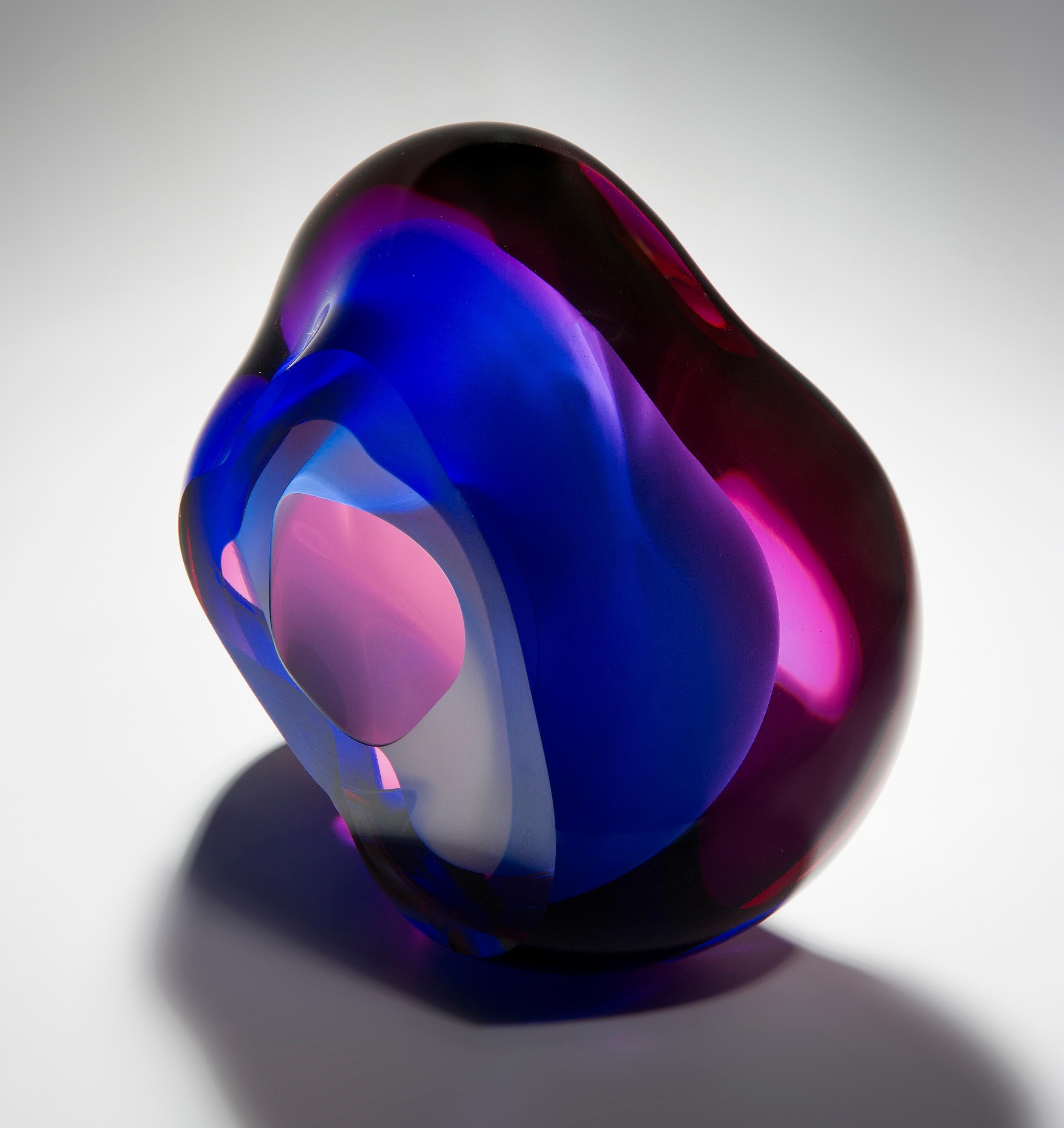 Chromatic Vug in Blue and Fuchsia Unique Glass Sculpture by Samantha Donaldson 1
