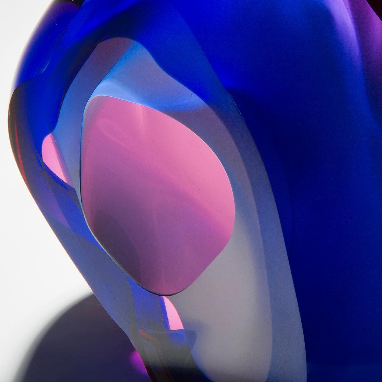 Chromatic Vug in Blue and Fuchsia Unique Glass Sculpture by Samantha Donaldson 2