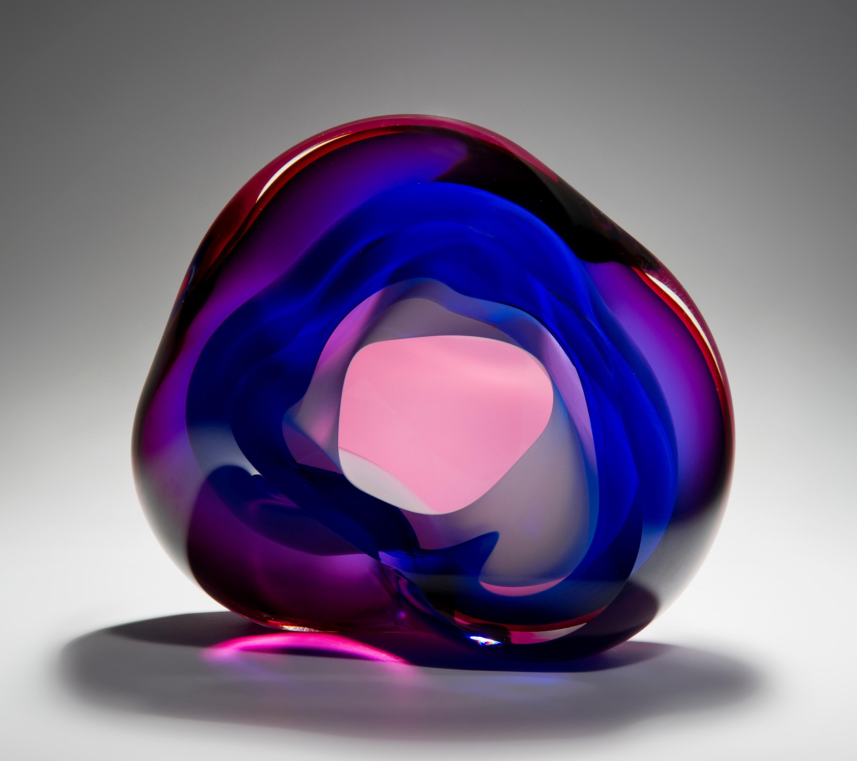 Chromatic Vug in Blue and Fuchsia Unique Glass Sculpture by Samantha Donaldson In New Condition In London, GB