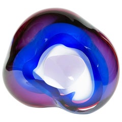 Chromatic Vug in Blue and Fuchsia Unique Glass Sculpture by Samantha Donaldson