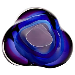 Chromatic Vug in Blue & Fuchsia II, Unique Glass Sculpture by Samantha Donaldson