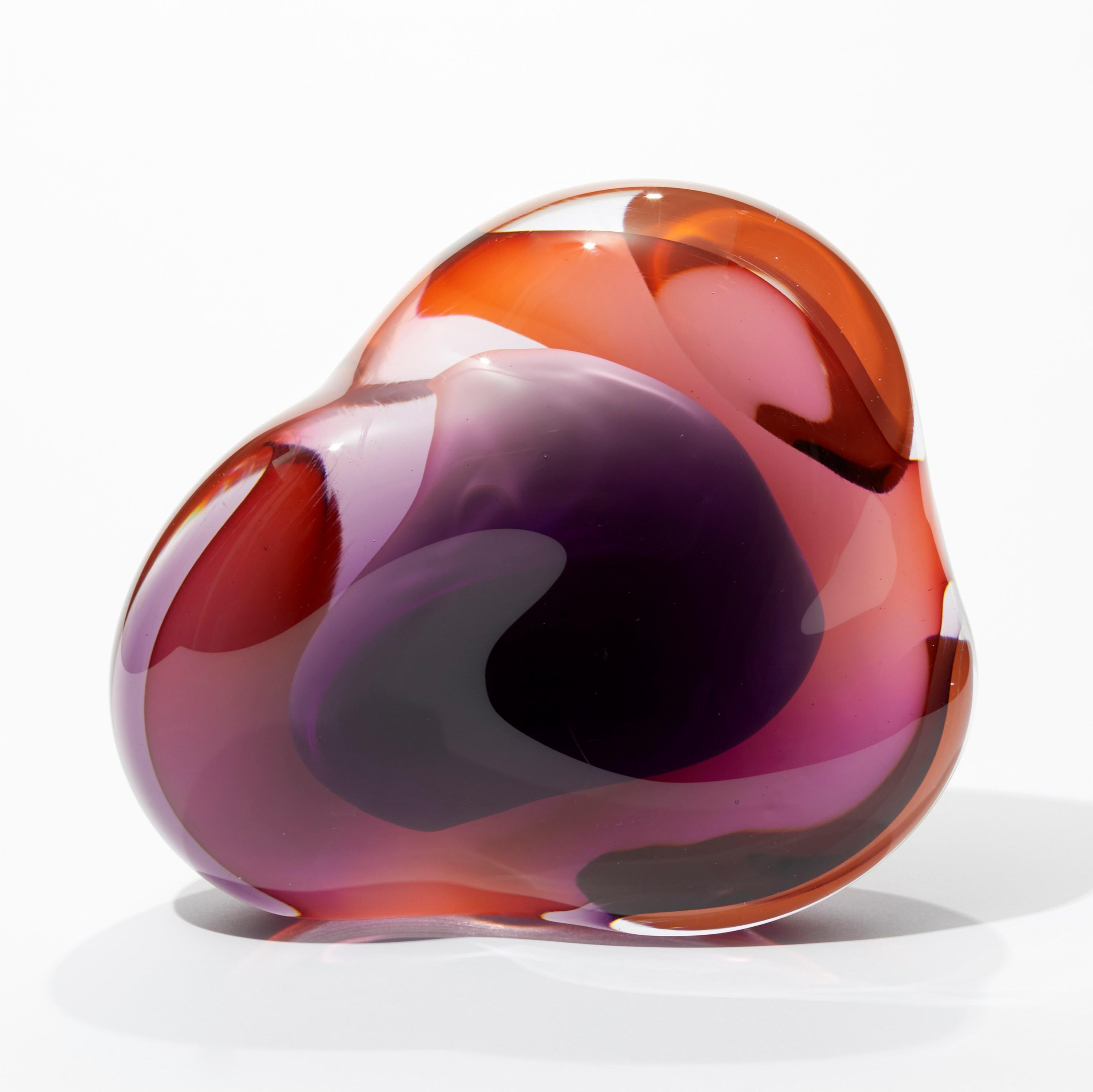 Organico moderno Chromatic Vug in Orange & Purple, scultura in vetro amorfo di Samantha Donaldson in vendita