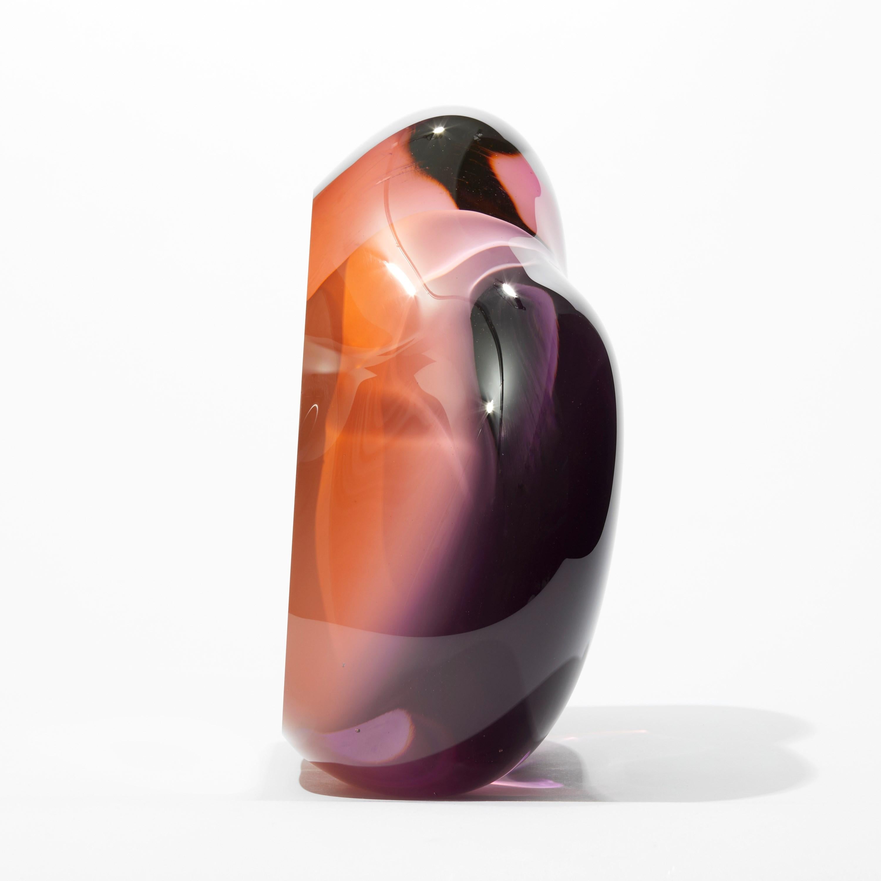 Britannico Chromatic Vug in Orange & Purple, scultura in vetro amorfo di Samantha Donaldson in vendita