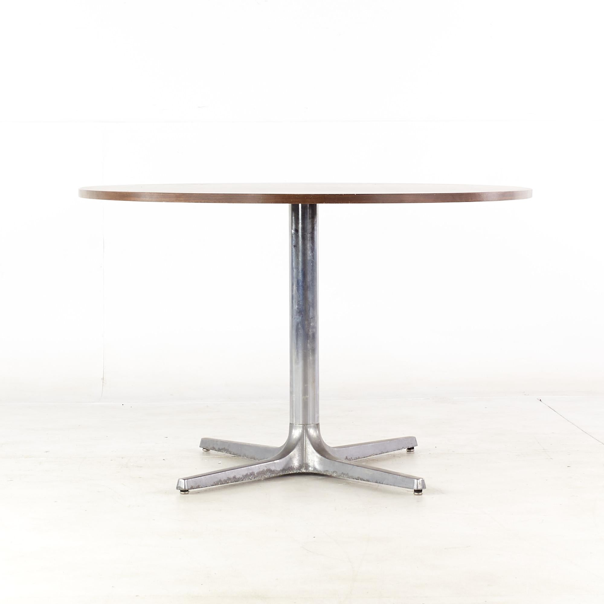 American Chromcraft Mid-Century Dining Table with Knoll Style Laminate Top For Sale
