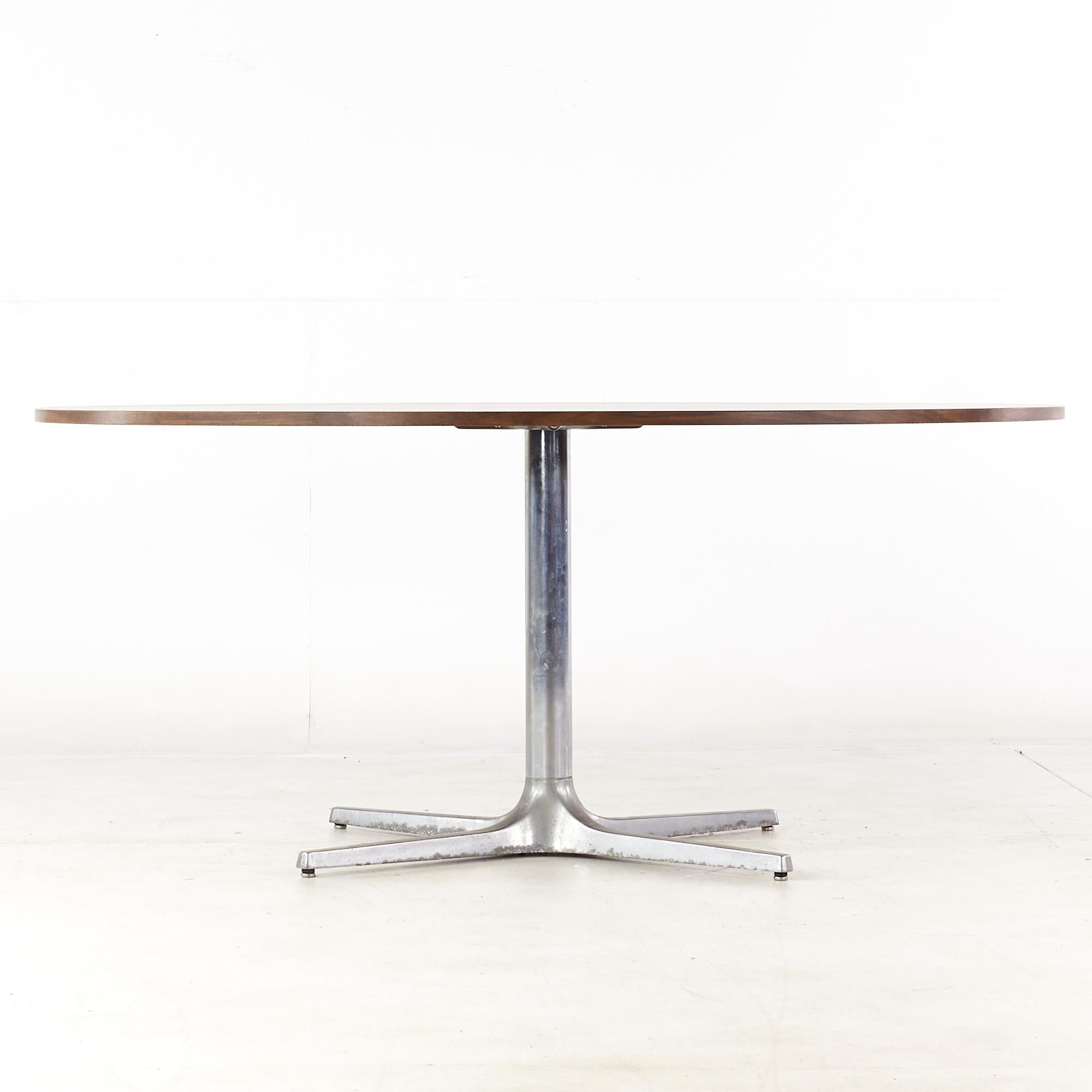 Chrome Chromcraft Mid-Century Dining Table with Knoll Style Laminate Top For Sale