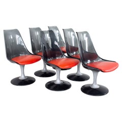 Chromcraft Mid Century Smoked Lucite Dining Chairs, Set of 6
