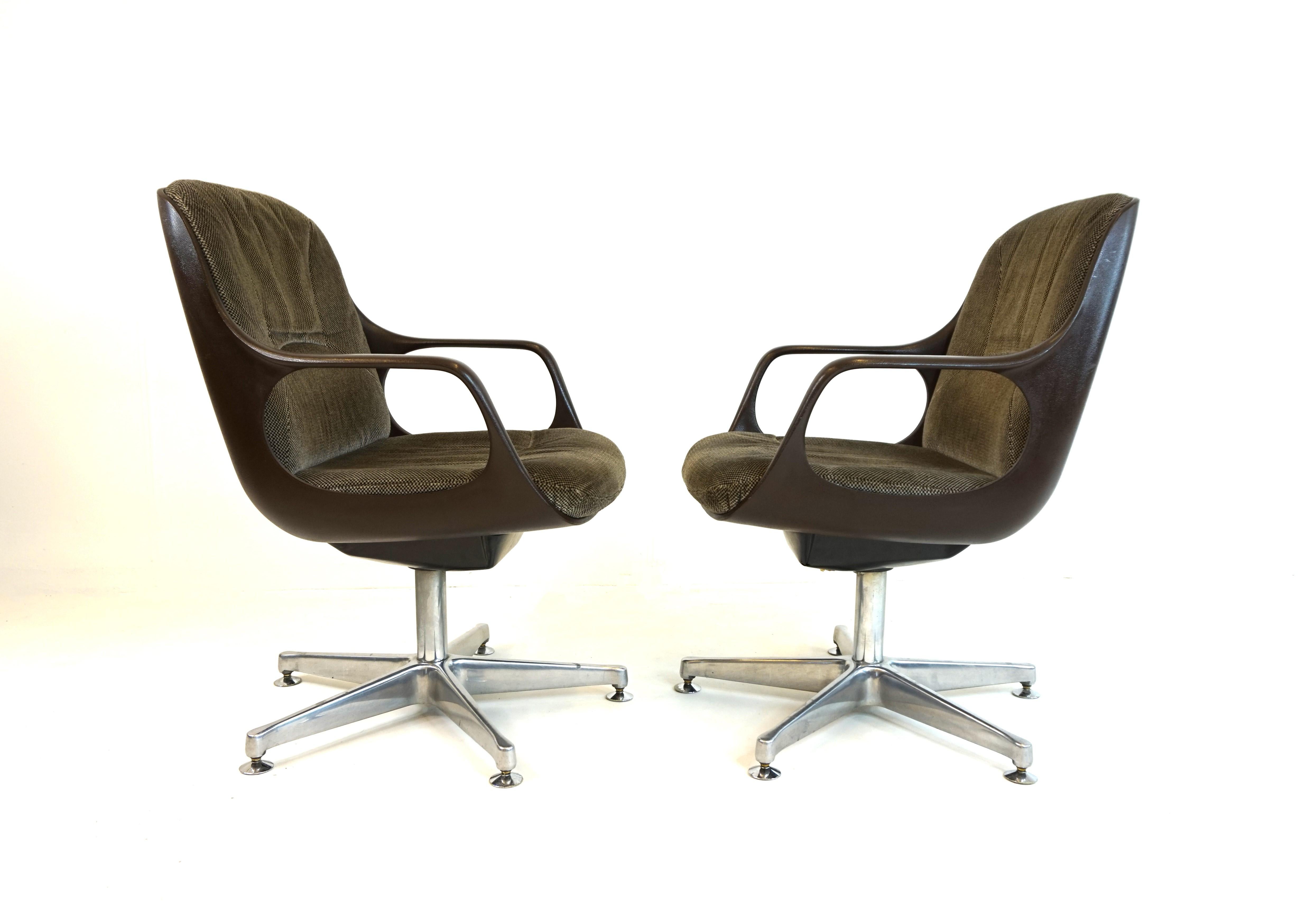 Fabric Chromcraft Set of 2 Space Age Office/Dining Room Chairs