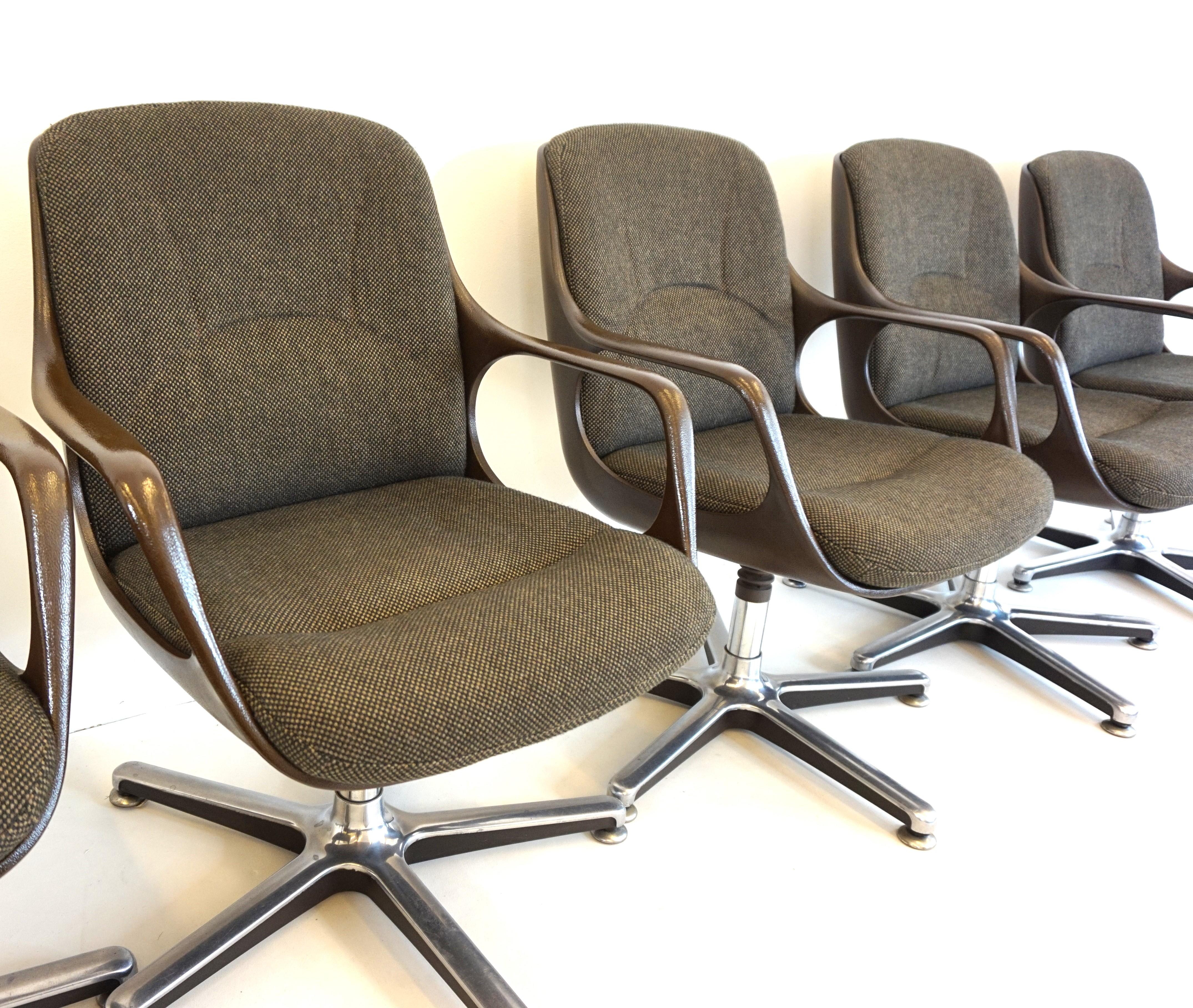 Chromcraft Set of 5 Space Age Office/Dining Room Chairs In Good Condition In Ludwigslust, DE