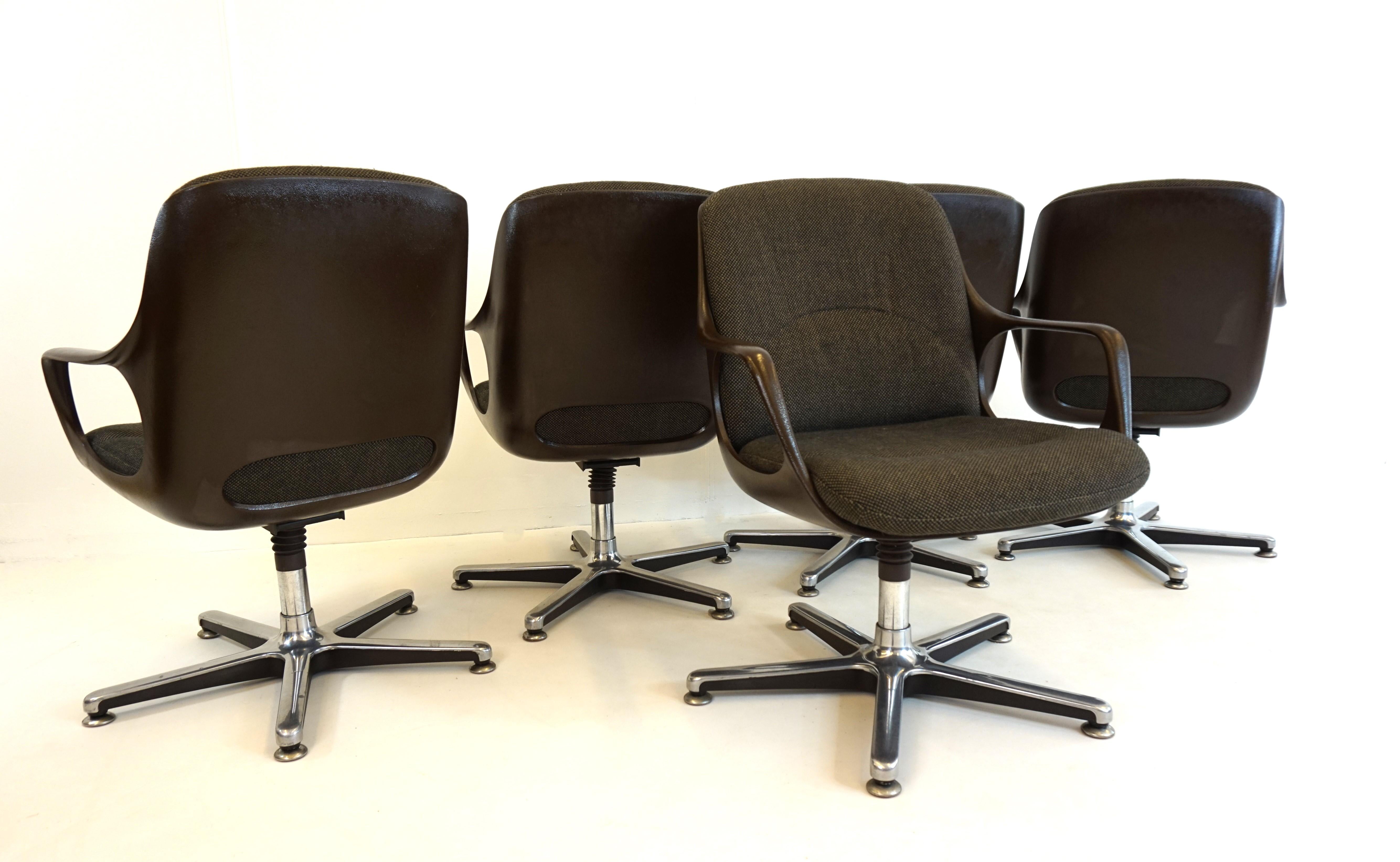 Late 20th Century Chromcraft Set of 5 Space Age Office/Dining Room Chairs