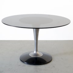 Chromcraft Smoked Lucite Dining Set of Four Tulip Chairs and Round Table