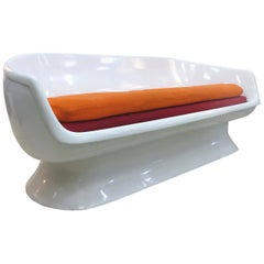 Chromcraft Space Age Enameled Fiberglass Shell Sofa, circa 1960s