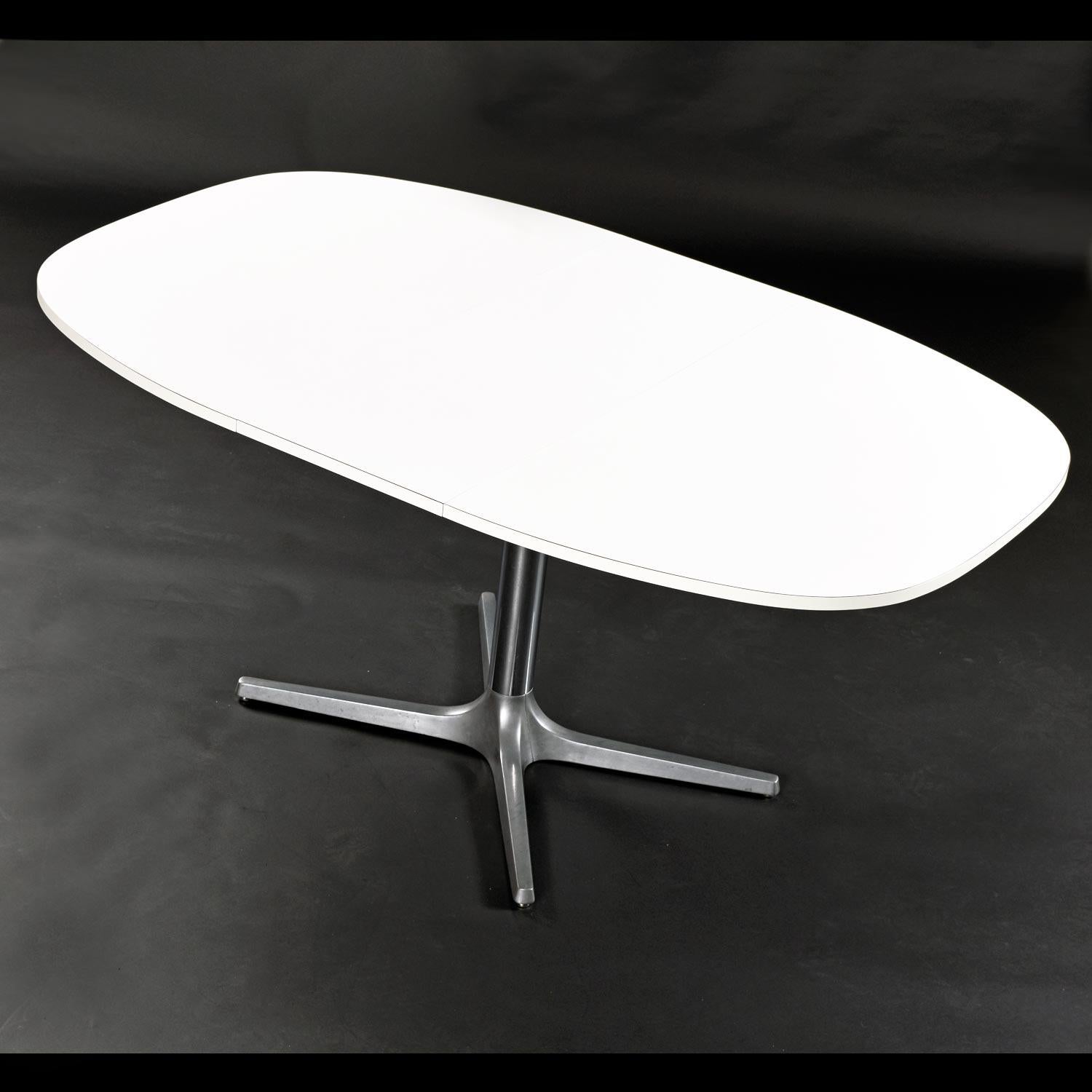 Mid-Century Modern Chromcraft White Laminate Dining Table and (4) Unicorn Sculpta Chairs