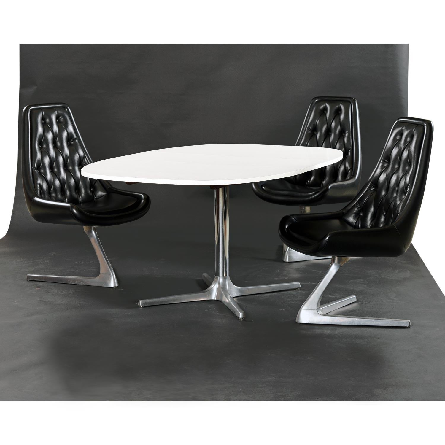 North American Chromcraft White Laminate Dining Table and (4) Unicorn Sculpta Chairs